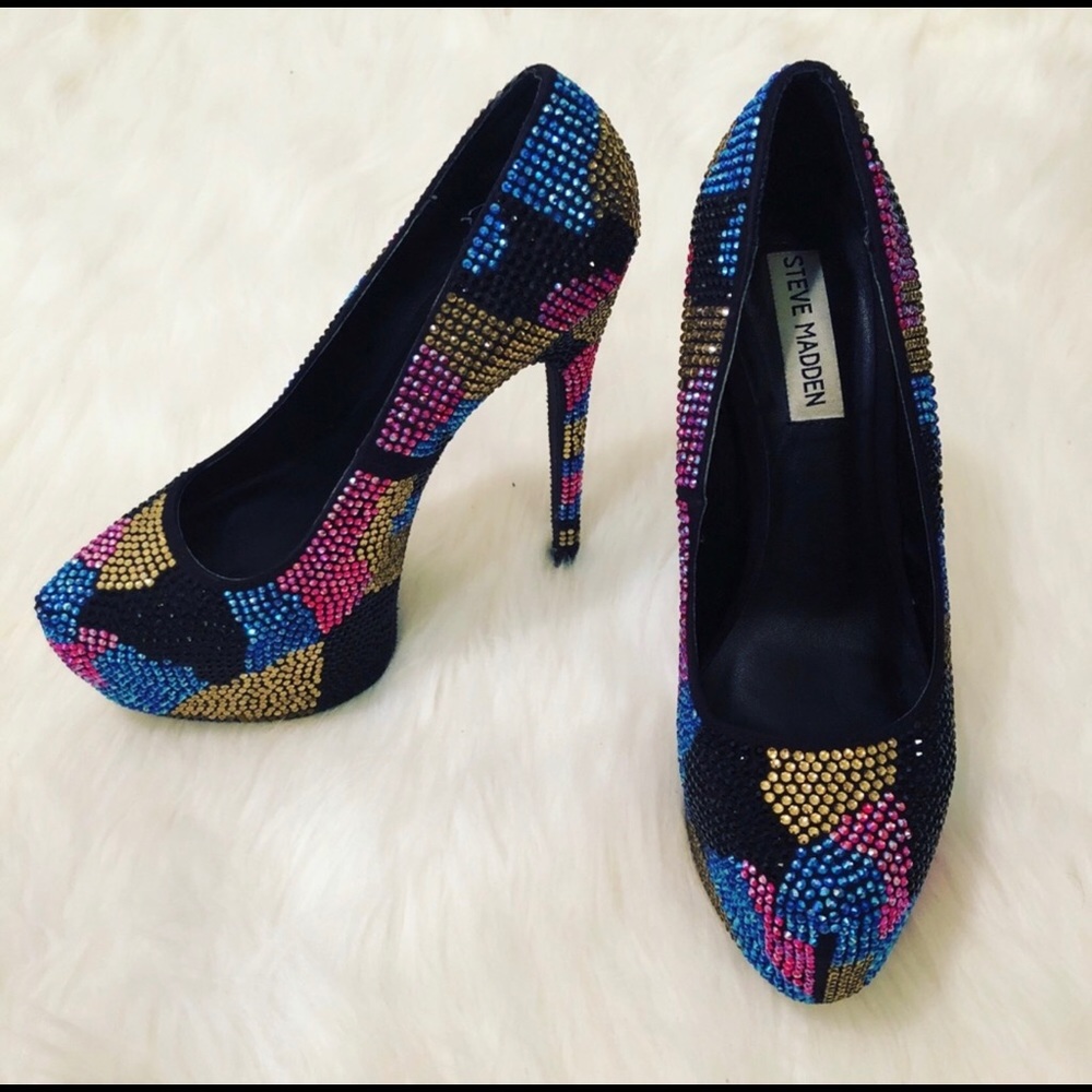 EUC Steve Madden Dyvinal Rhinestone Heels 7.5